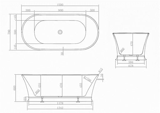 Ceejay Balmoral Hampton Style Free Standing Bathtub Ceejay