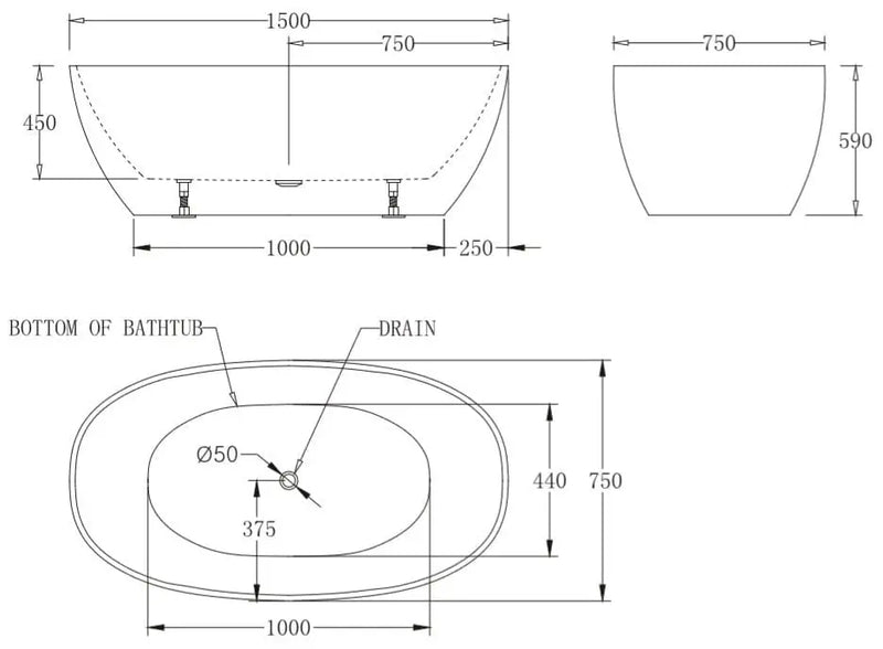 Ceejay Egg-Shape Freestanding Bathtub Ceejay