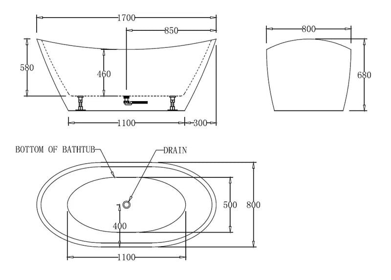Ceejay High Back Freestanding Bathtub Ceejay