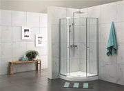 Semi-Frame Curved Double Sliding Door (900mm round) FIL Kitchen Bathroom