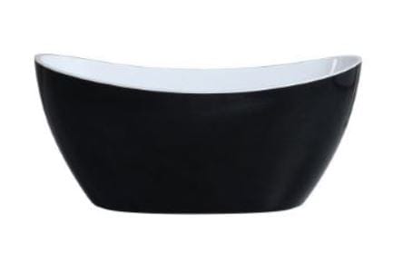 PEARL Matte Black & White Freestanding Bath