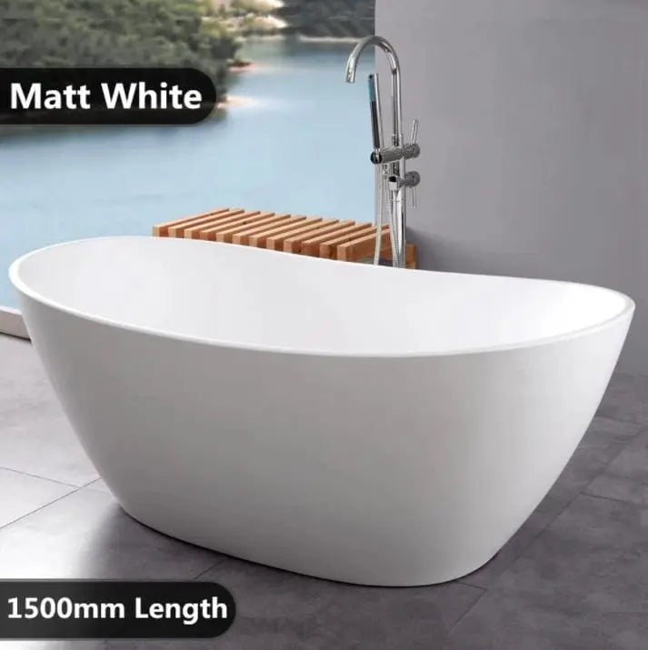 PEARL Matte White Freestanding Bath PS