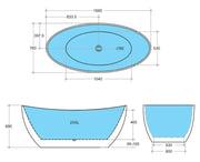PEARL Matte Black & White Freestanding Bath PS