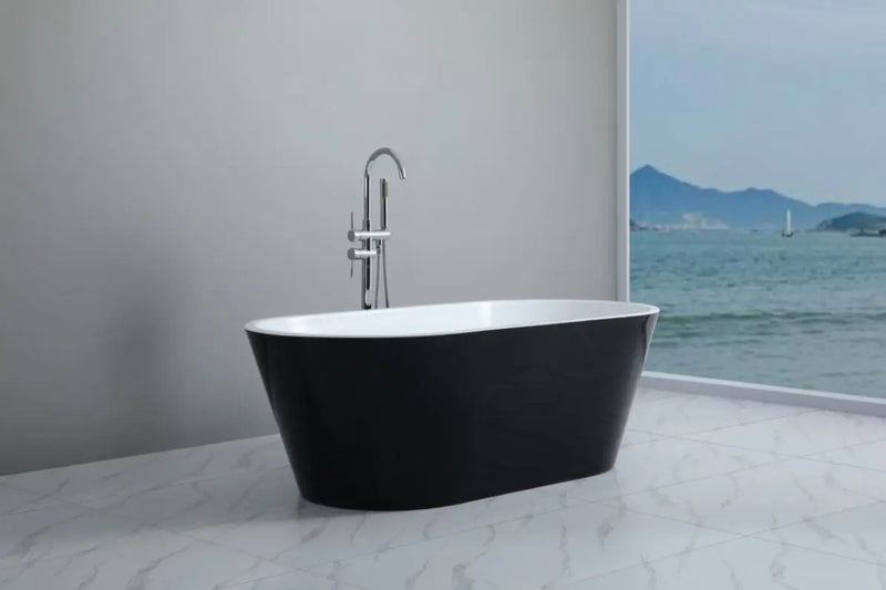 Gloss Black & White Freestanding Bath PS
