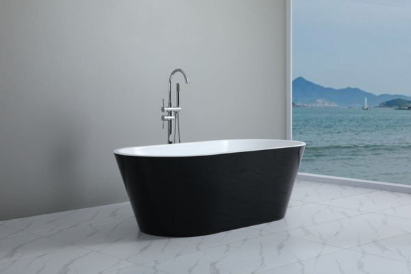 Gloss Black & White Freestanding Bath