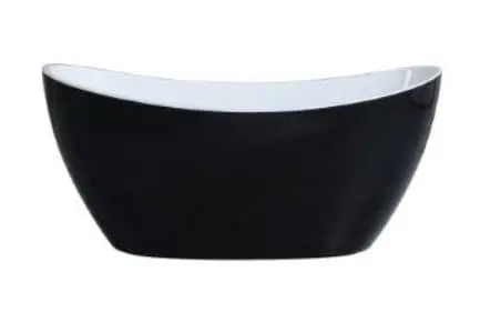 PEARL Matte Black & White Freestanding Bath PS