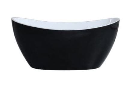 PEARL Matte Black & White Freestanding Bath