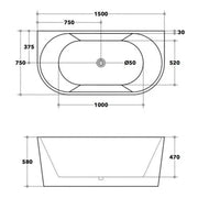 Matte White  Freestanding Bath PS
