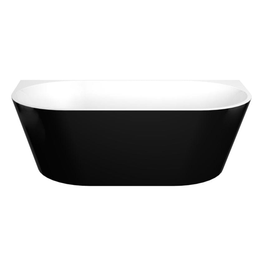 Matte Black Back to Wall Freestanding Bath