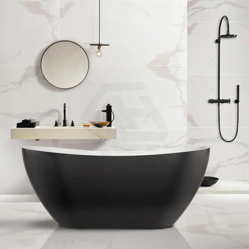 Gloss Black & White Freestanding Bath PS