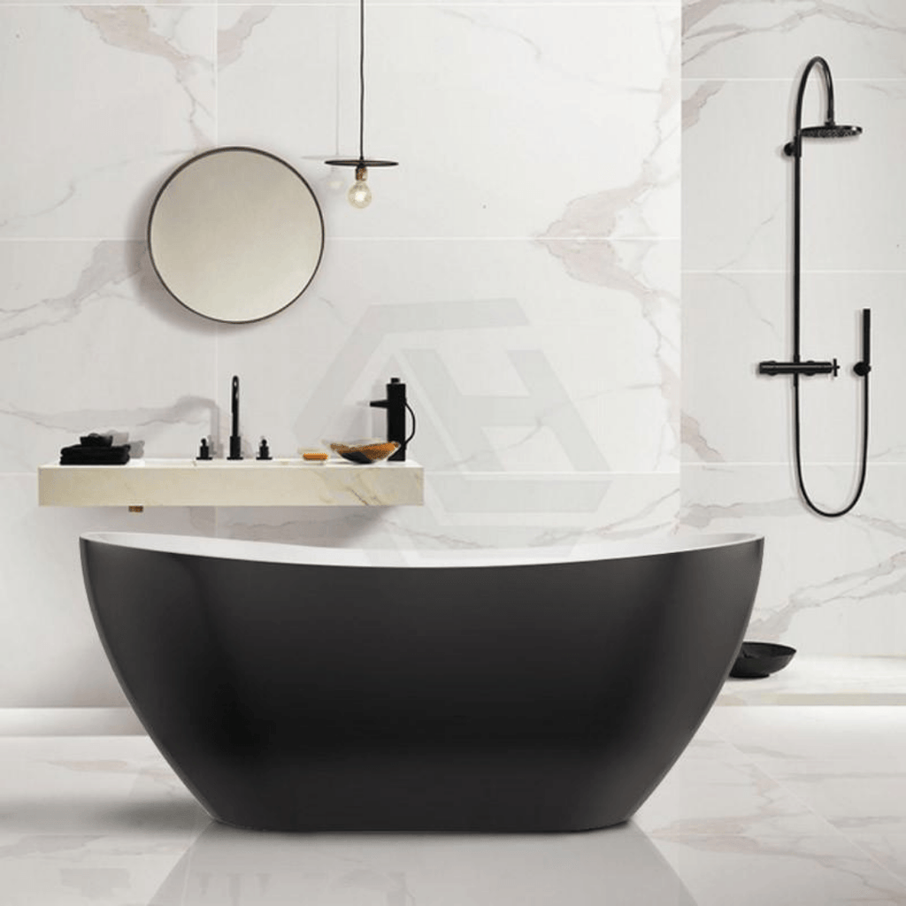 Gloss Black & White Freestanding Bath