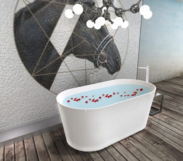 Ultra-Slim Gloss White Freestanding Bath