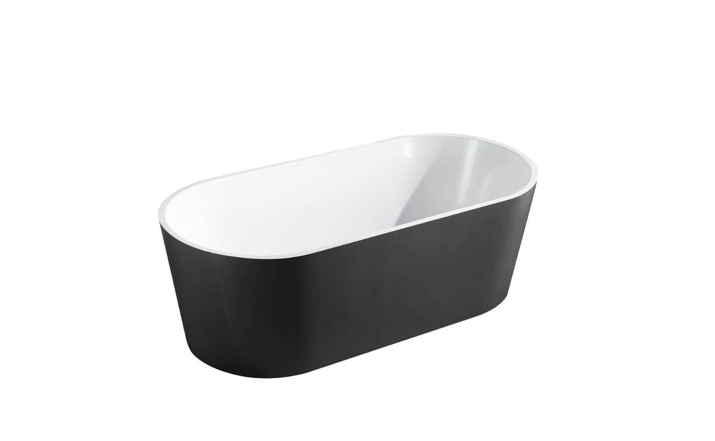 Ultra-Slim Black & White Freestanding Bath