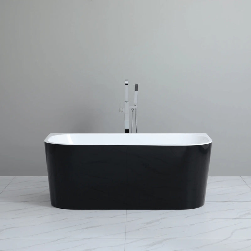Black White Back to Wall Bath Freestanding Bath PS