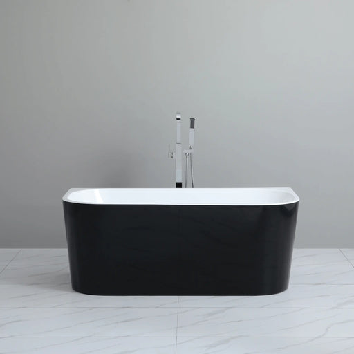 Black White Back to Wall Bath Freestanding Bath PS