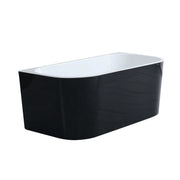 Black White Back to Wall Bath Freestanding Bath PS