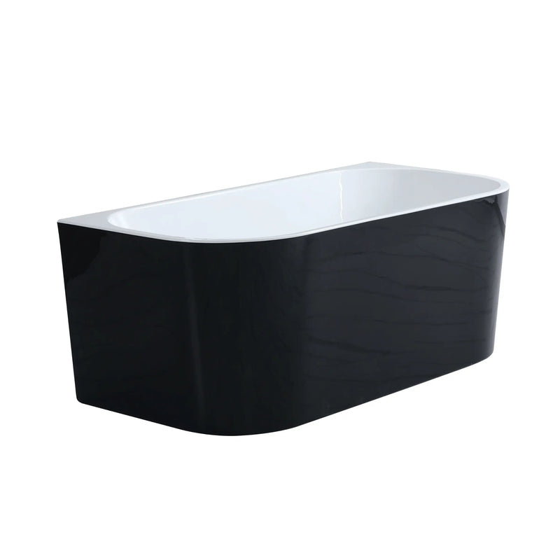 Black White Back to Wall Bath Freestanding Bath PS