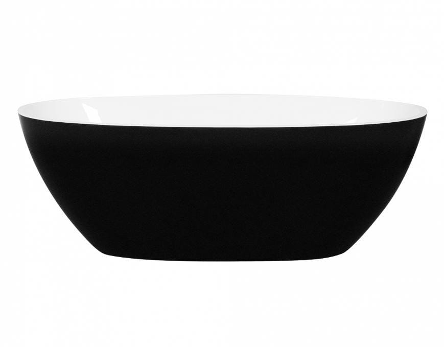 Matte Black & White Freestanding Bath