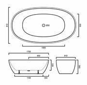 Matte Black & White Freestanding Bath PS