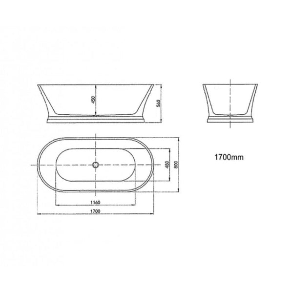 HAMPTON Gloss White Freestanding Bath