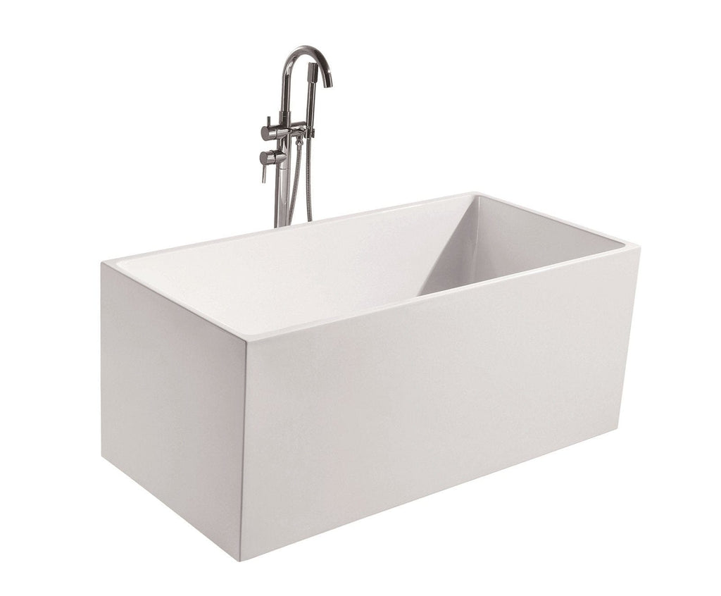 Multi-Fix Gloss White Back to Wall Freestanding Bath