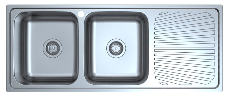 OTUS DOUBLE BOWL & SINGLE DRAINER KITCHEN SINK - P0011848-2LHB