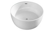 LUNA Gloss White 1350 Round Freestanding Bath PS