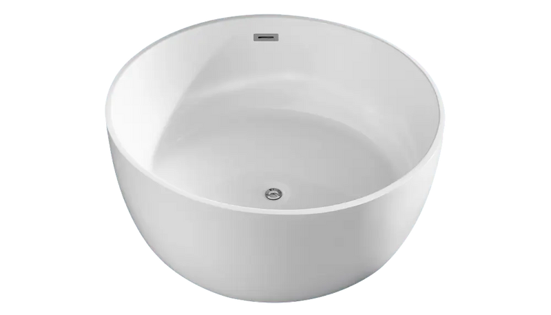 LUNA Gloss White 1350 Round Freestanding Bath PS