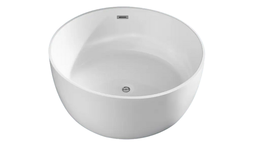 LUNA Gloss White 1350 Round Freestanding Bath PS