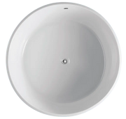 LUNA Gloss White 1350 Round Freestanding Bath PS