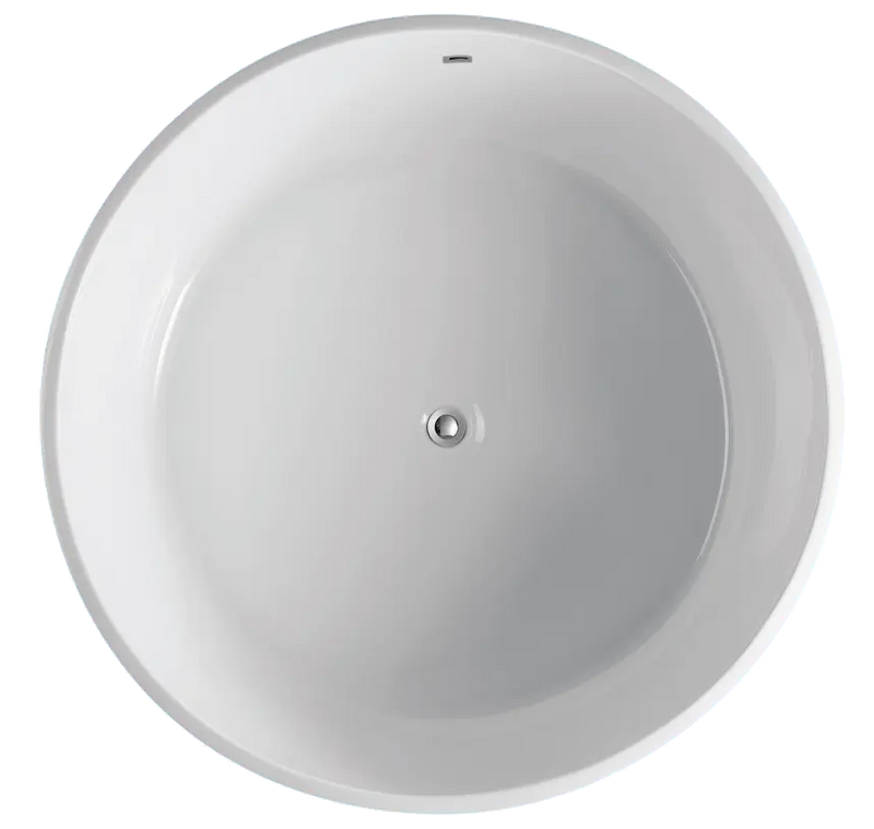 LUNA Gloss White 1350 Round Freestanding Bath PS