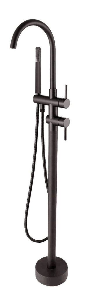 Round Freestanding Bath Mixer With Hand held Shower