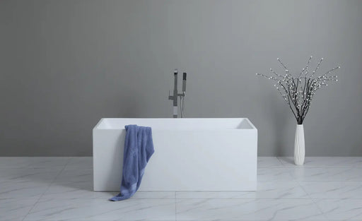 Gloss White Back to Wall Freestanding Bath PS