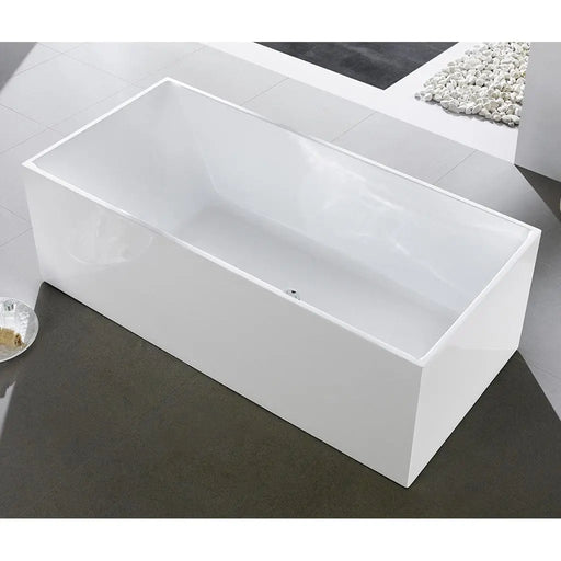 Gloss White Back to Wall Freestanding Bath PS