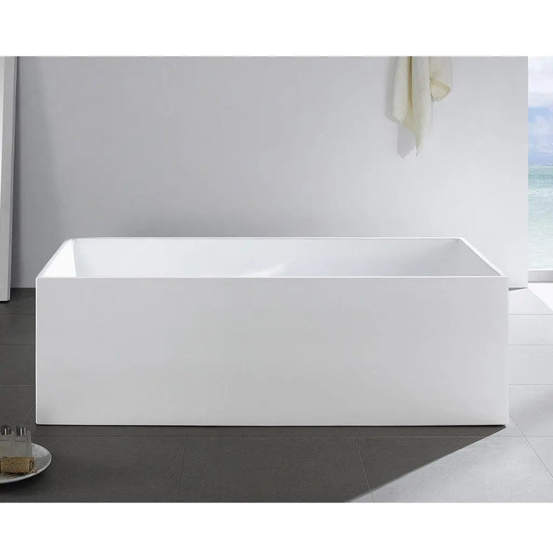 Gloss White Back to Wall Freestanding Bath PS