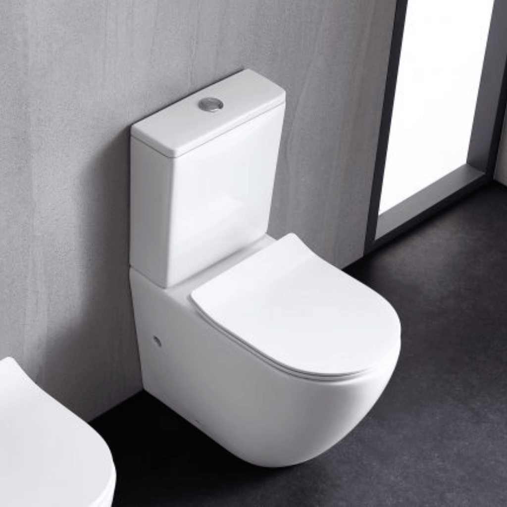 LAILA Matte White Rimless Back To Wall Toilet Suite