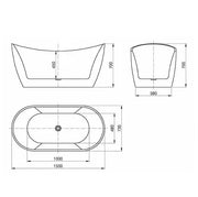 Viva Gloss White Highback Freestanding Bath No Overflow IS