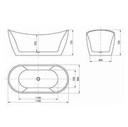Viva Gloss White Highback Freestanding Bath No Overflow IS