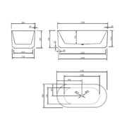 VICTORIA V-Groove Gloss White Freestanding Bath PS
