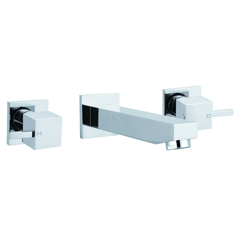 SQUARE BATH TAP SET CHROME