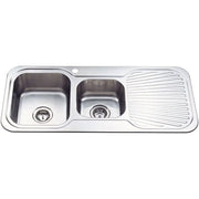CORA 1 & 3/4 KITCHEN SINK & SINGLE DRAINER LEFT HAND BOWL STAINLESS STEEL FIL Kitchen Bathroom
