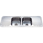 CORA DOUBLE KITCHEN SINK WITH DOUBLE DRAINER FIL Kitchen Bathroom