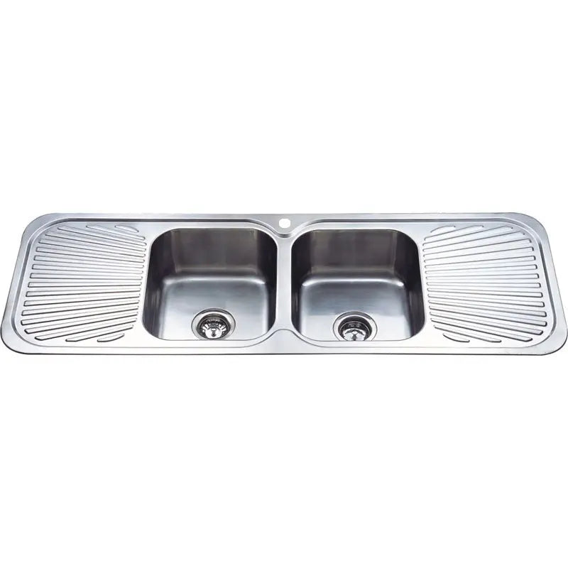 CORA DOUBLE KITCHEN SINK WITH DOUBLE DRAINER FIL Kitchen Bathroom