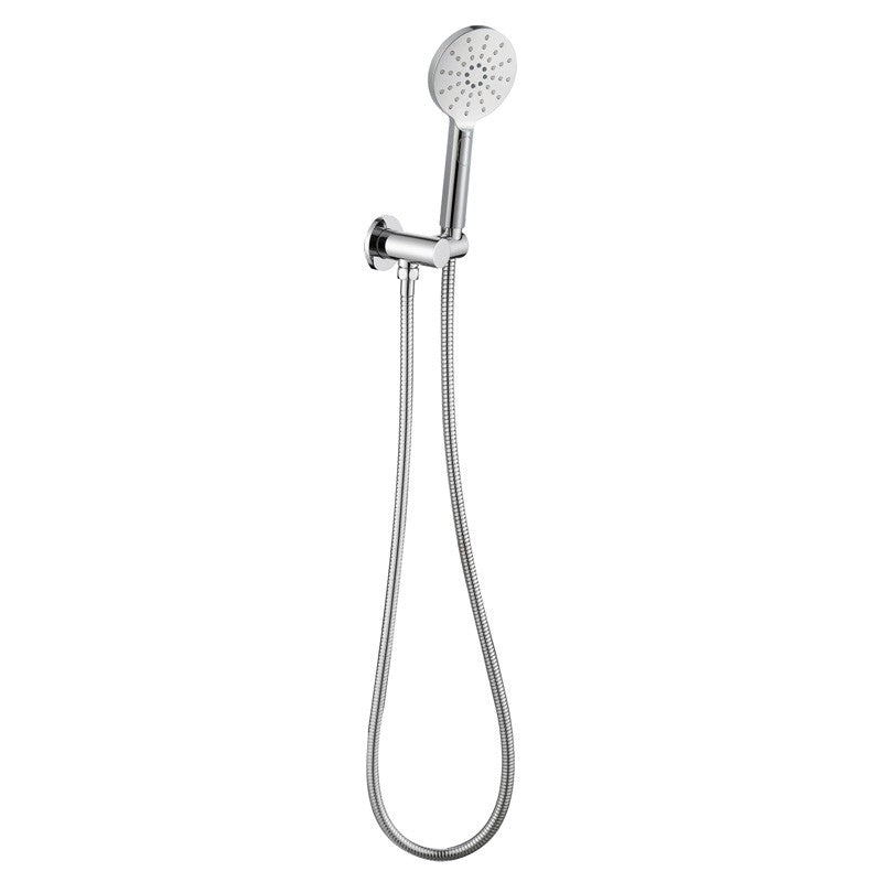 CORA ROUND HAND SHOWER ON WALL OUTLET BRACKET CHROME / MATTE BLACK
