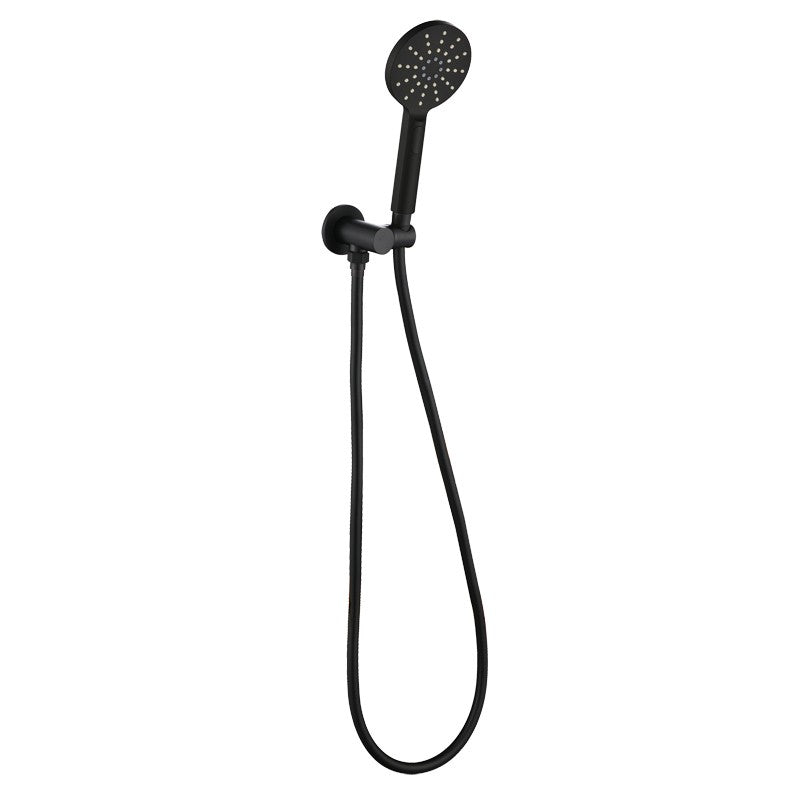 CORA ROUND HAND SHOWER ON WALL OUTLET BRACKET CHROME / MATTE BLACK