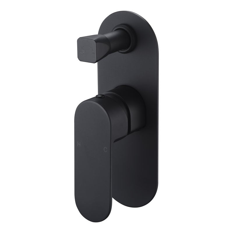 CORA WALL MIXER WITH DIVERTER CHROME / MATTE BLACK