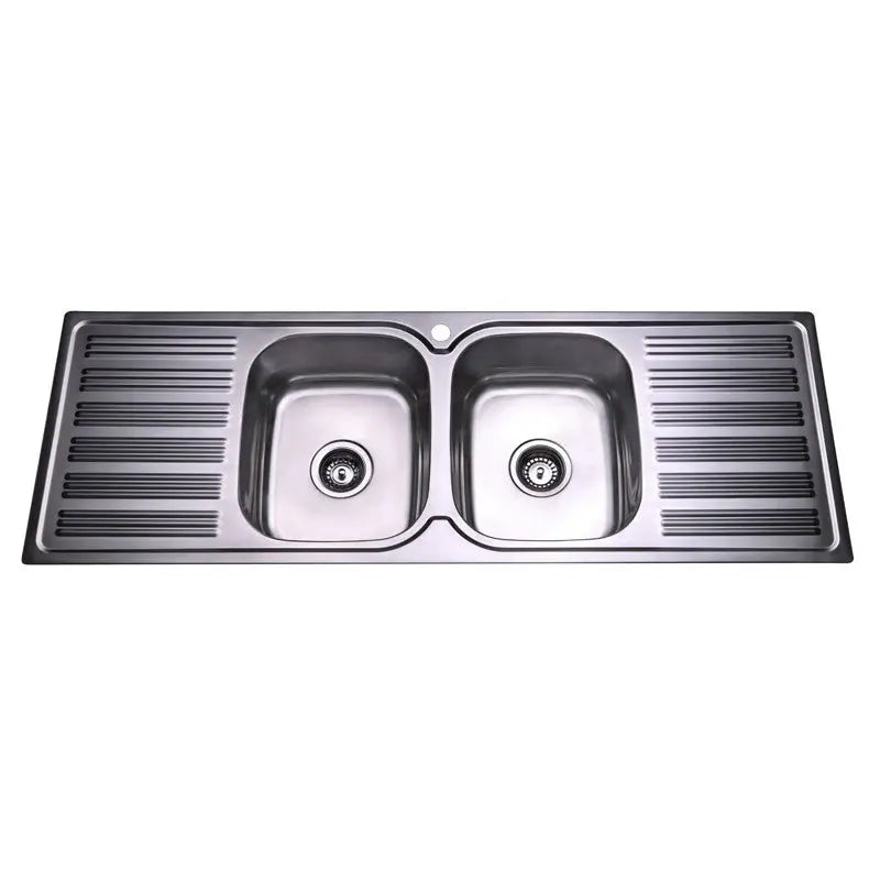 EDEN DOUBLE KITCHEN SINK WITH DOUBLE DRAINER STAINLESS STEEL FIL Kitchen Bathroom