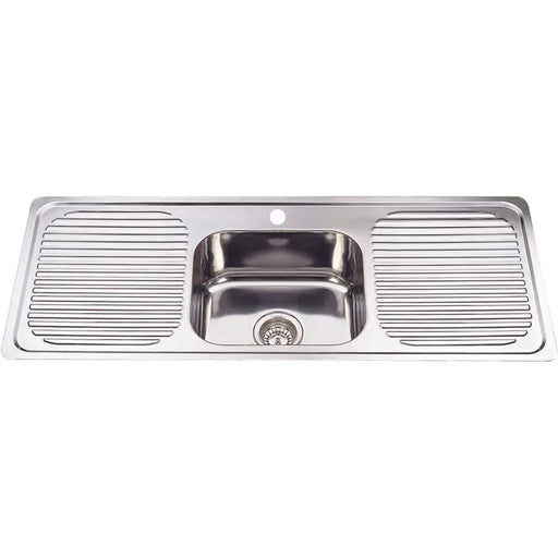 SINGLE KITCHEN SINK WITH DOUBLE DRAINER STAINLESS STEEL FIL Kitchen Bathroom