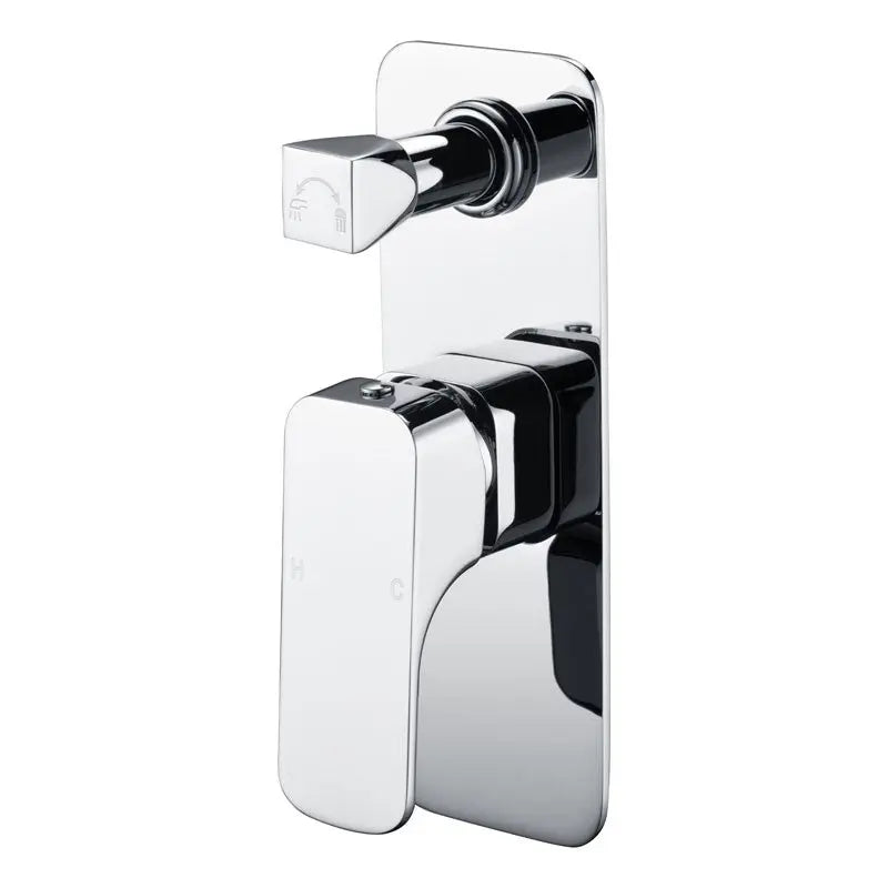 EDEN SOFT SQUARE BATH/SHOWER MIXER WITH DIVERTER CHROME / MATTE BLACK FIL Kitchen Bathroom