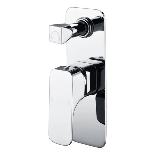 EDEN SOFT SQUARE BATH/SHOWER MIXER WITH DIVERTER CHROME / MATTE BLACK FIL Kitchen Bathroom